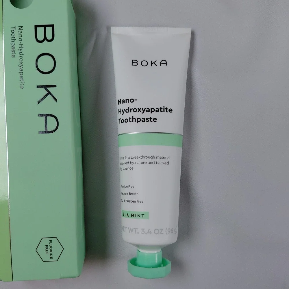 Boka Nano-Hydroxyapatite Toothpaste Ela Mint 3.4oz Tube Fluoride-Free Exp. 12/28